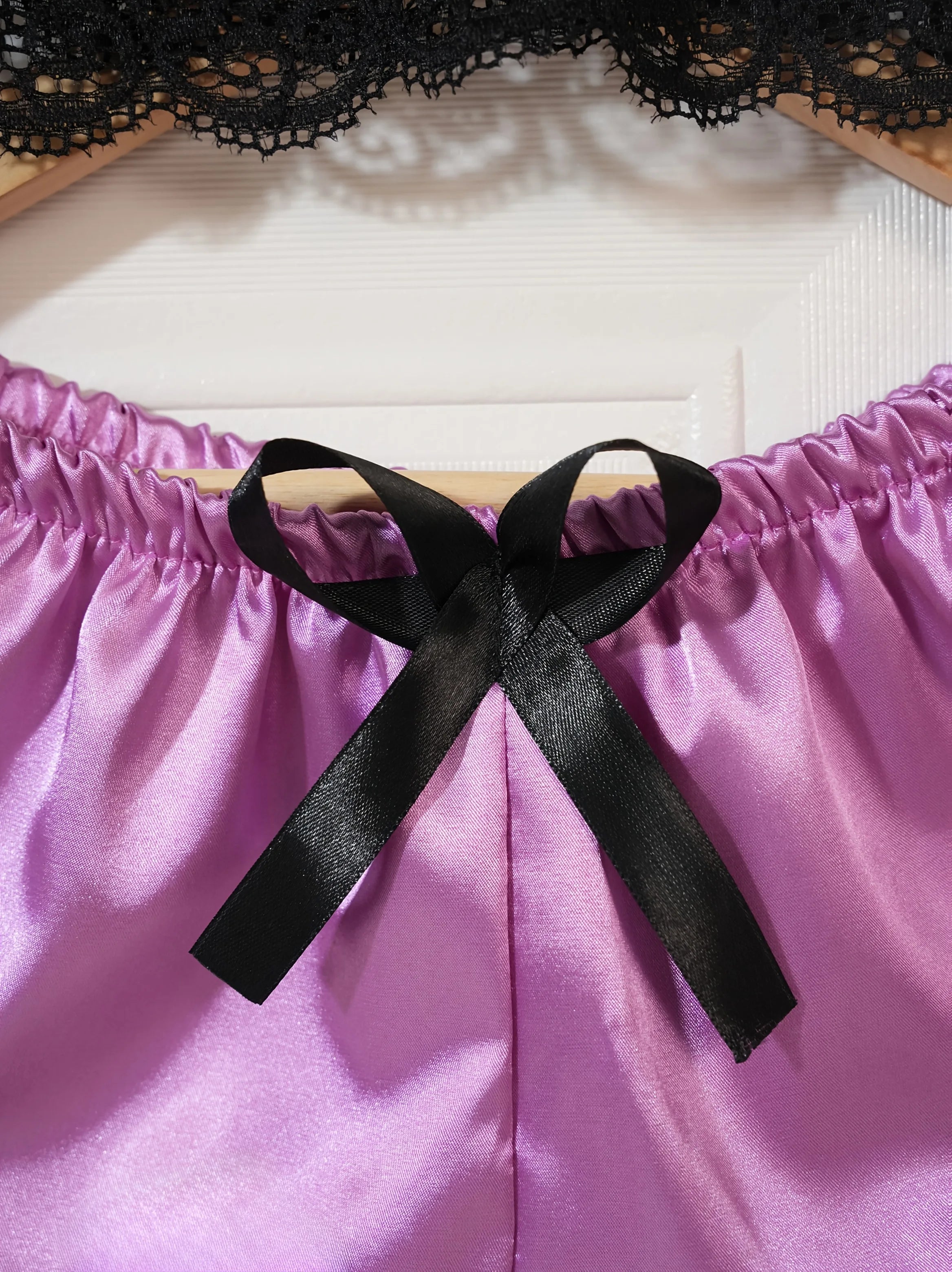Women’s 4-Piece Satin Pajama Set – Silk Robe, Nightgown & Lace Sleepwear Set