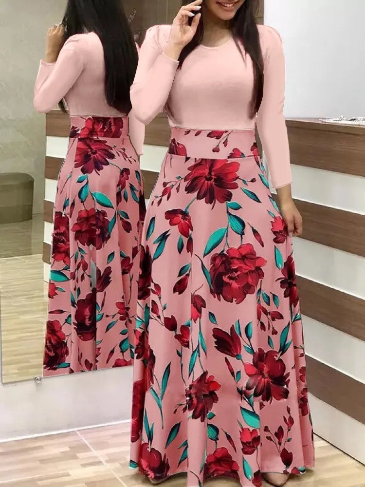 Floral Colorblock Swing Dress 🌸✨