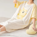 Women’s Cotton Plus Size Nightgown – Breathable Short Sleeve Sleep Dress