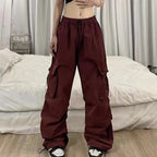 High-Waist Retro Cargo Pants 🖤✨