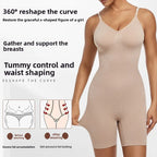 Seamless Open-Back Sculpting Bodysuit – Tummy Control & Natural Lift