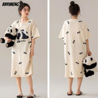 Women’s Cotton Plus Size Nightgown – Breathable Short Sleeve Sleep Dress