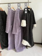 Women’s Coral Fleece Bathrobe – Thick & Warm Winter Robe Loungewear