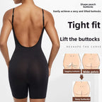 Seamless Open-Back Sculpting Bodysuit – Tummy Control & Natural Lift