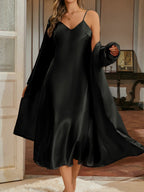 Women’s 2-Piece Pajama Set – Loose Robe & Cami Nightgown Loungewear
