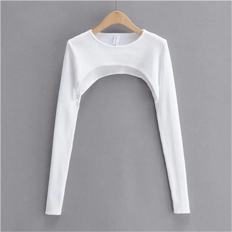 Women’s Long Sleeve Crop Top – Slim Fit Basic Tee for Spring & Fall