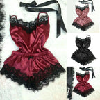 Women’s Ice Silk Satin Pajama Set – Sexy Sleepwear & Robe Lingerie Set