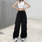 High-Waist Retro Cargo Pants 🖤✨