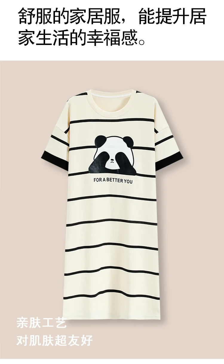 Women’s Cotton Plus Size Nightgown – Breathable Short Sleeve Sleep Dress