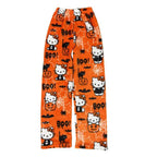 Stay Cozy in Style – Hello Kitty Cloud-Soft Flannel Pajama Pants for Winter Nights