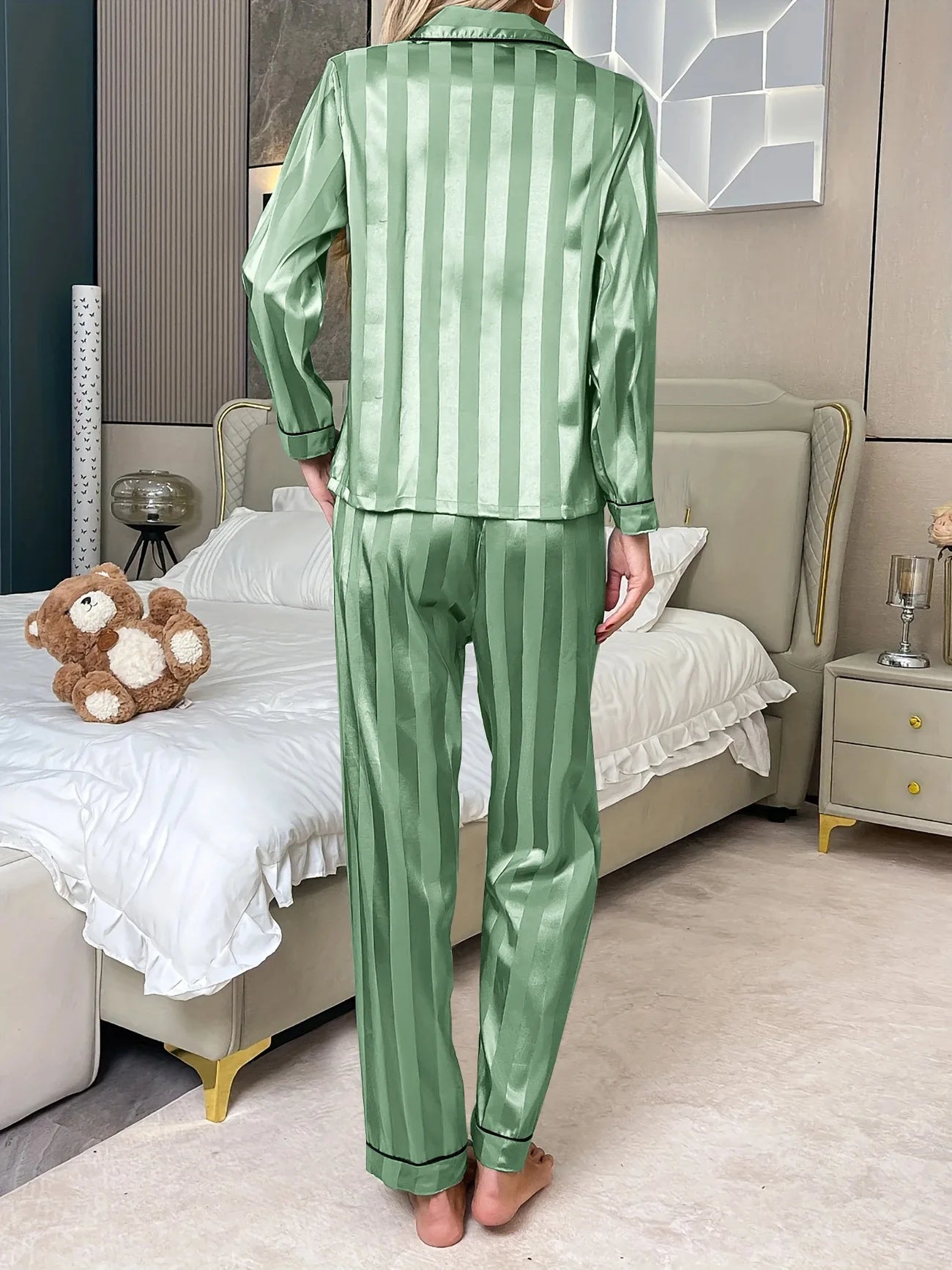 Women’s Solid 2-Piece Pajama Set – Casual Sleepwear & Loungewear