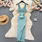 Chic Wrap Split Bodycon Maxi Dress ✨