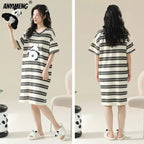 Women’s Cotton Plus Size Nightgown – Breathable Short Sleeve Sleep Dress