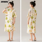 Women’s Cotton Plus Size Nightgown – Breathable Short Sleeve Sleep Dress