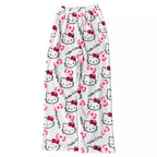 Stay Cozy in Style – Hello Kitty Cloud-Soft Flannel Pajama Pants for Winter Nights