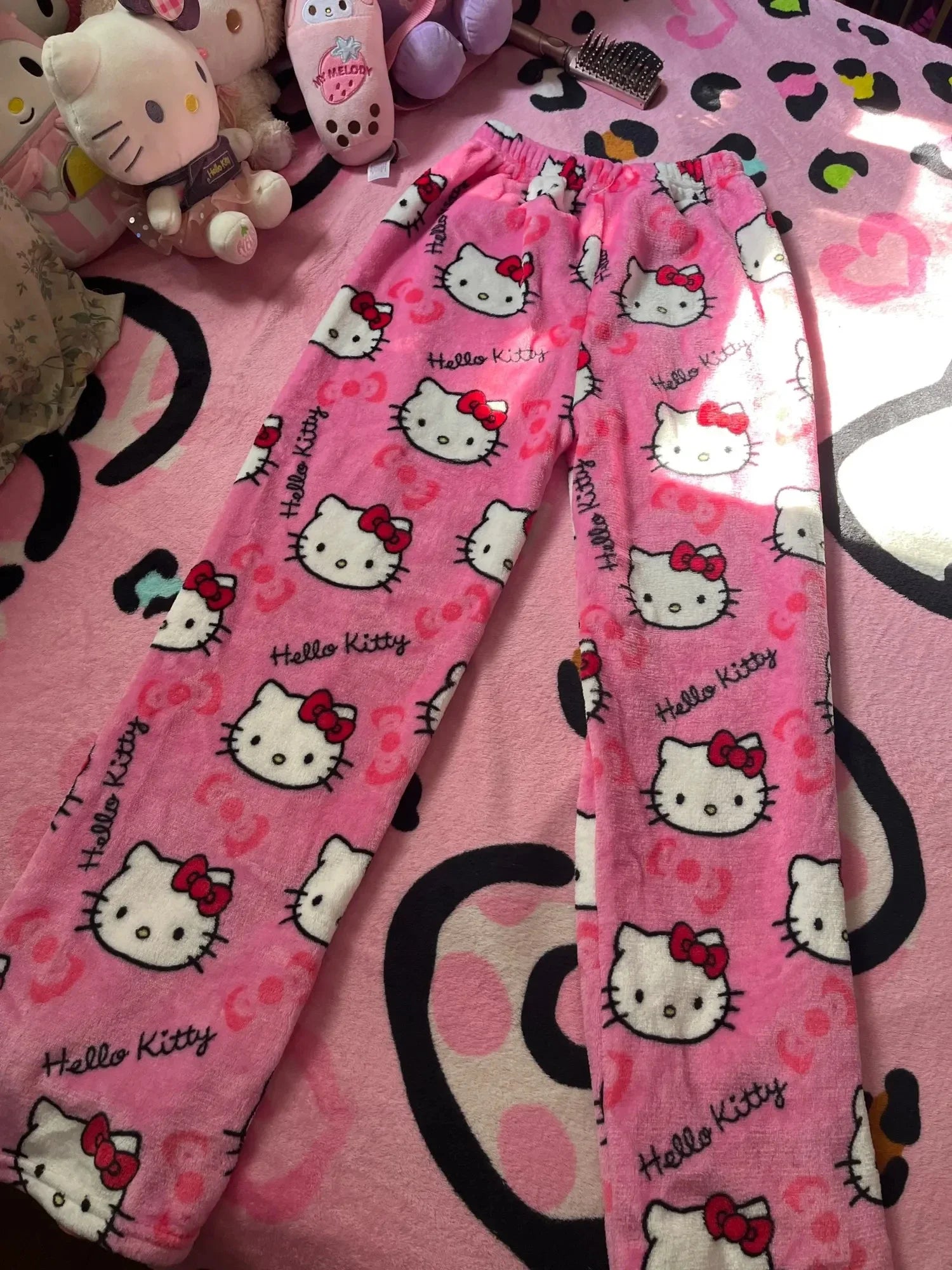 Y2K Hello Kitty Cartoon Pajama Pants – Women’s Casual Home Loungewear