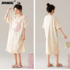 Women’s Cotton Plus Size Nightgown – Breathable Short Sleeve Sleep Dress
