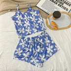 Women’s Satin Pajama Set – Ice Silk Top & Shorts Loungewear Set