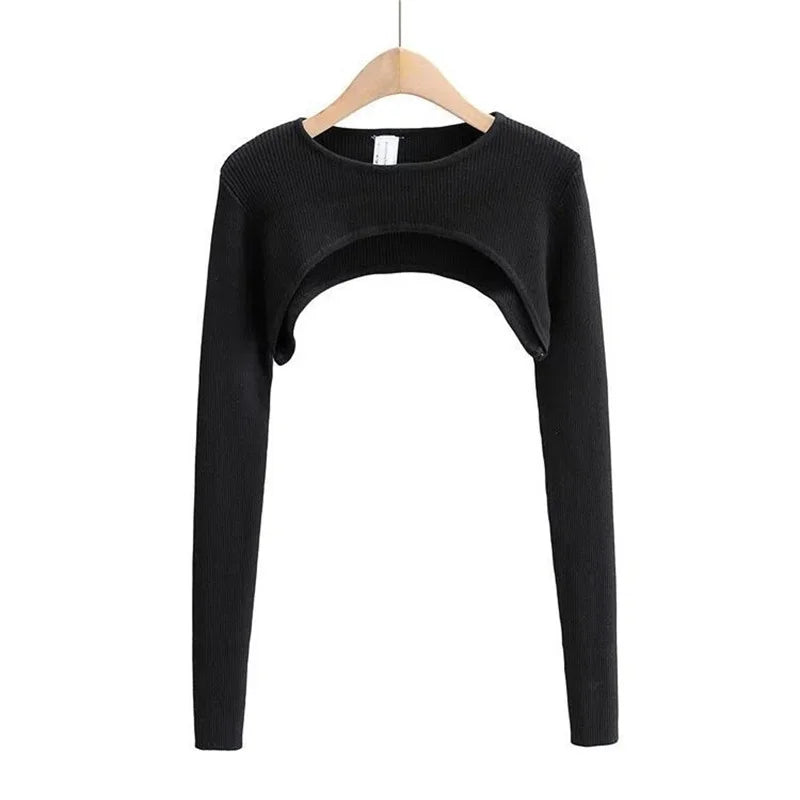 Women’s Long Sleeve Crop Top – Slim Fit Basic Tee for Spring & Fall