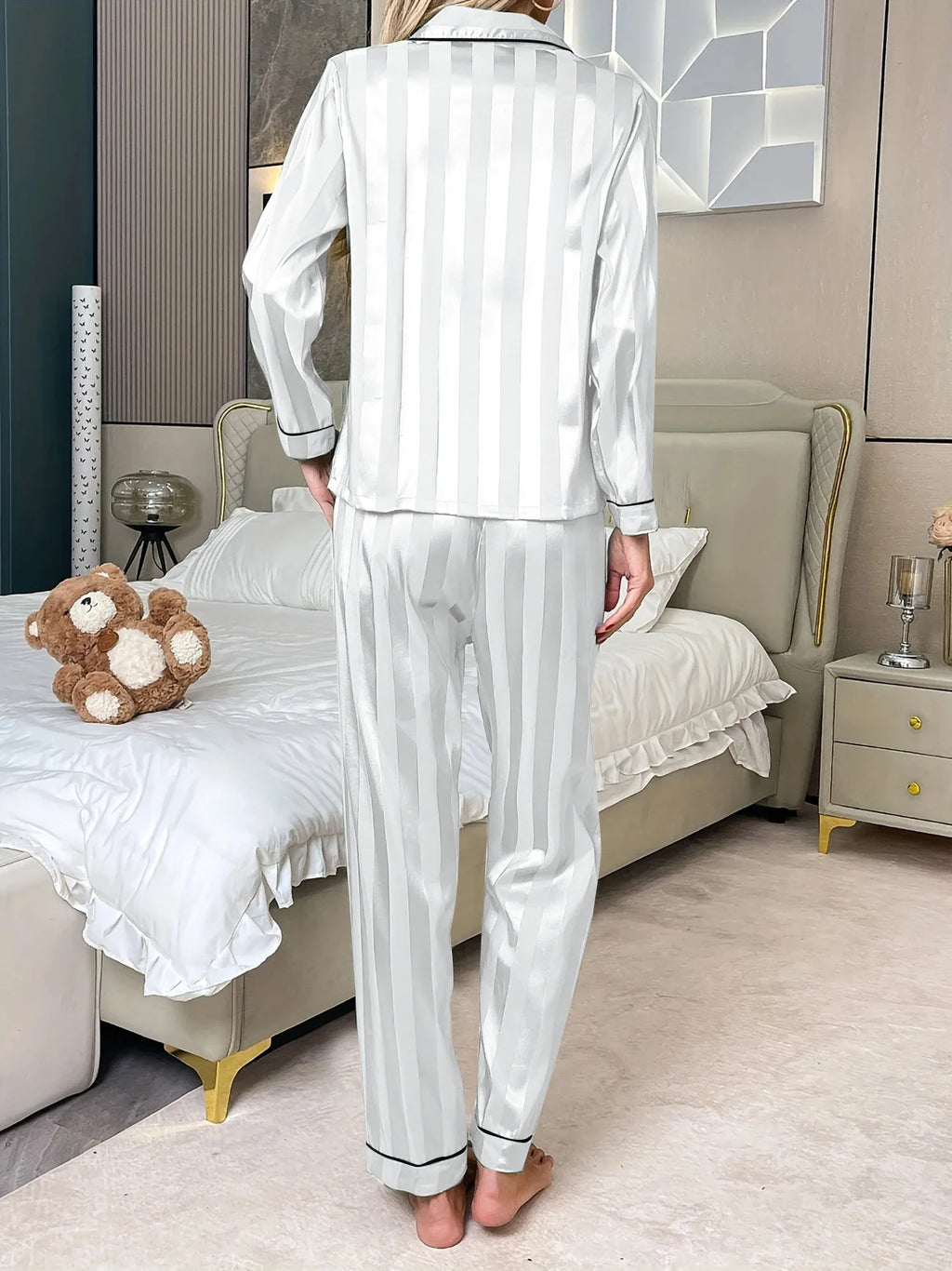 Women’s Solid 2-Piece Pajama Set – Casual Sleepwear & Loungewear
