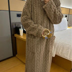 Women’s Coral Fleece Bathrobe – Thick & Warm Winter Robe Loungewear