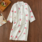 Japanese-style kimono pajamas summer new 100% cotton gauze pajamas nightgown ladies SPA yukata homewear long pajamas women