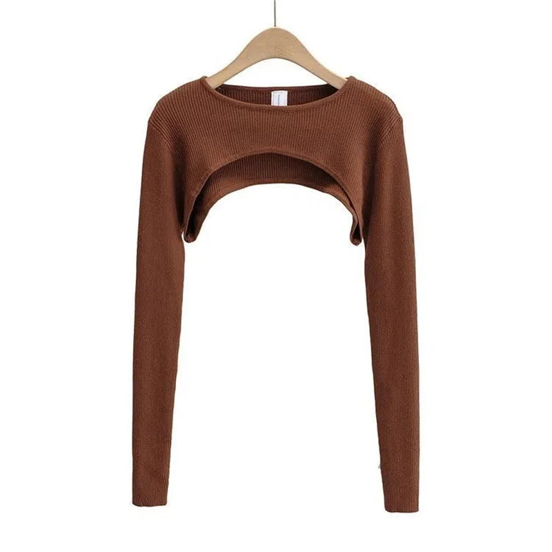Women’s Long Sleeve Crop Top – Slim Fit Basic Tee for Spring & Fall