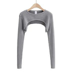 Women’s Long Sleeve Crop Top – Slim Fit Basic Tee for Spring & Fall